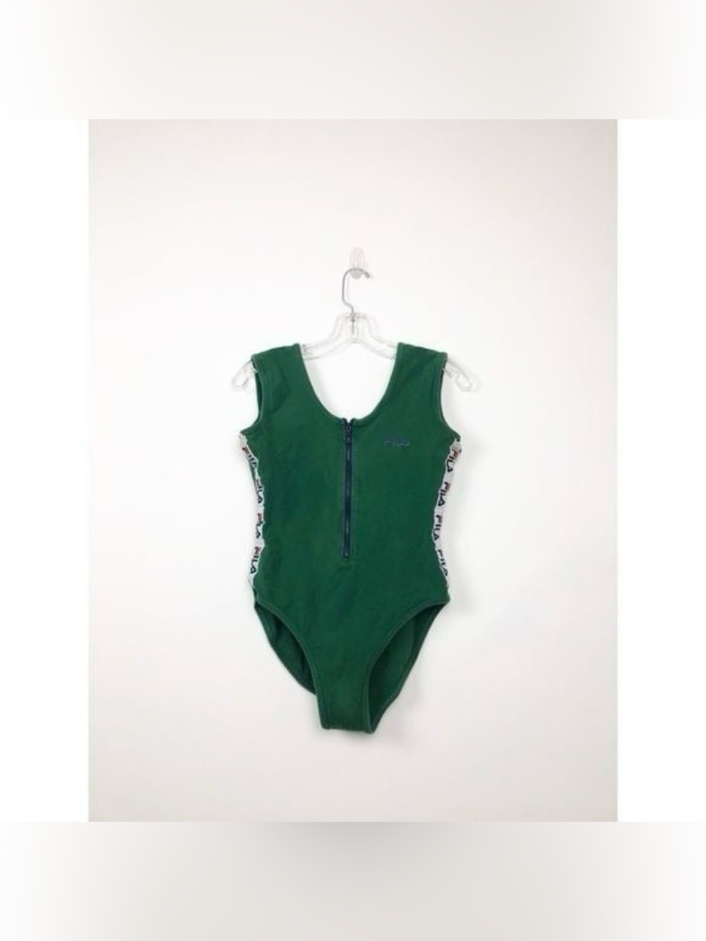 Fila x Urban Outfitters Green Zipper Tank Bodysuit M